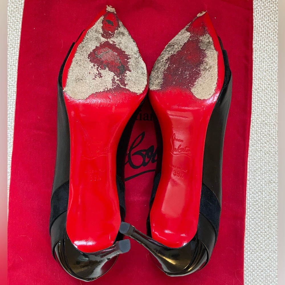 Christian Louboutin Eklectica Pumps in Black Size 39.5 Suede and Leather - Picture 11 of 14